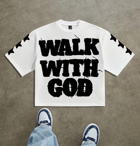 “Walk With God™ Christian Streetwear Tee – Faith-Based Graphic T-Shirt”